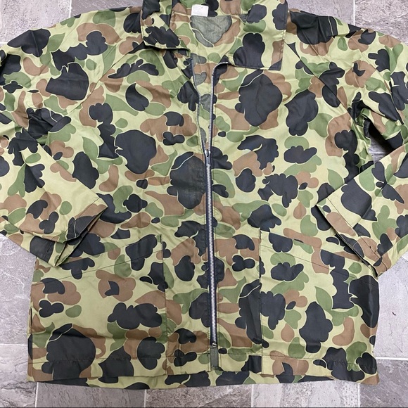 Mens vintage 80s military hunting full zip camouflage windbreaker jacket sz L - Picture 3 of 5